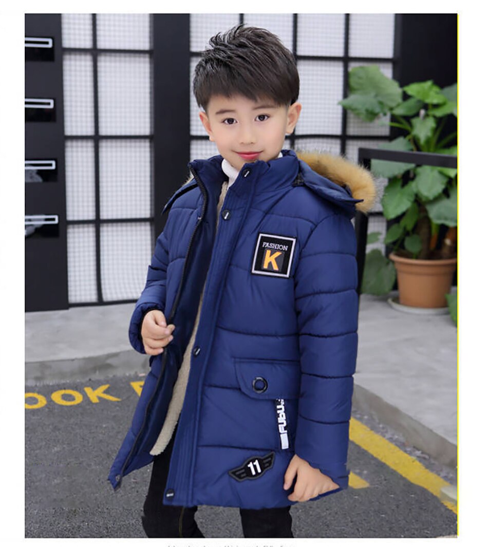 Min 30 graden winter donsjas voor jongens 4 6 8 10 12 13 15 jaar tiener puffer jas kind warme lange parka kinder capuchonjas: A / 5-6t