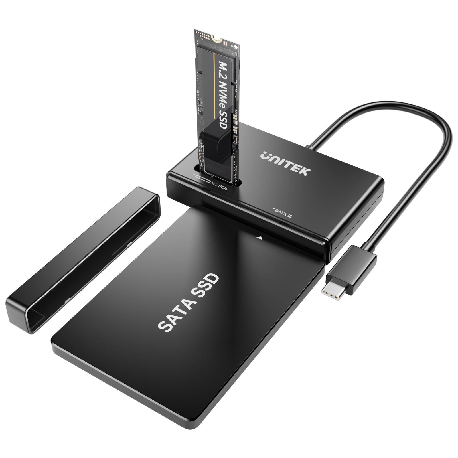 Unitek NVMe SSD Enclosure USB C to M2 SATA Case Adapter for 2.5" 3.5" Solid State Drive 10 Gbps External Hard Drive Reader