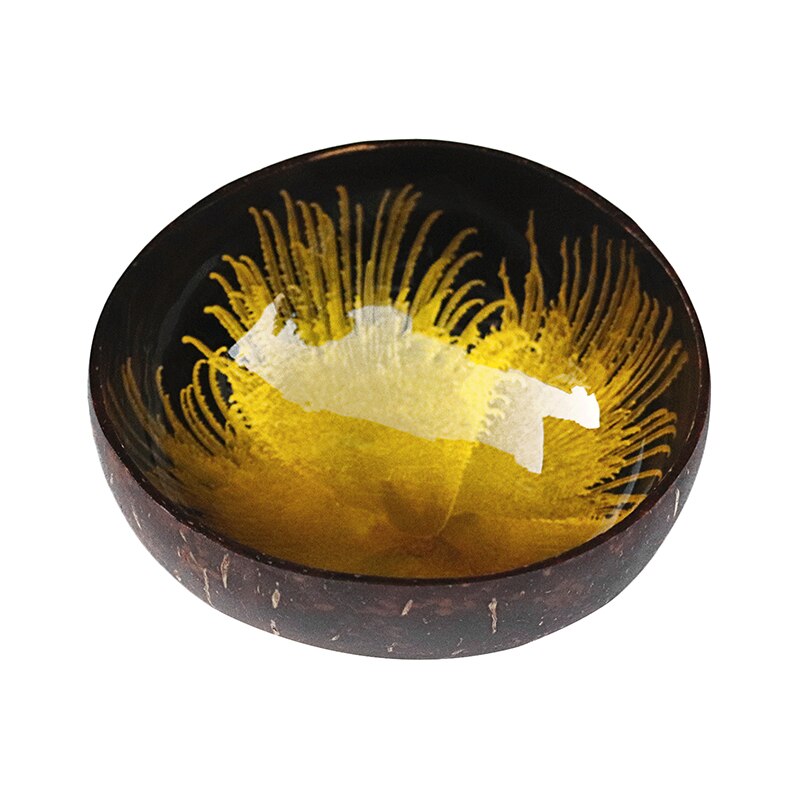Bol en coquille de noix de coco, tendance, Vintage, , salade de fruits, nouilles, riz, Art décoratif, vaisselle de table, cuisine, Restaurant: Yellow