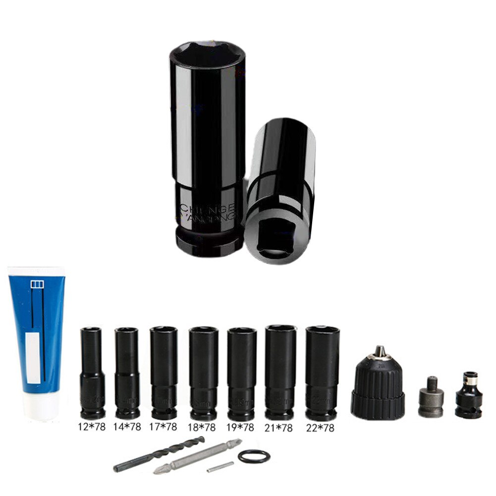 Electric Wrench Socket Lengthen Enlarge Hand Drill Socket Set Pneumatic Extension Spanner Set Drive Converter Impact Tool