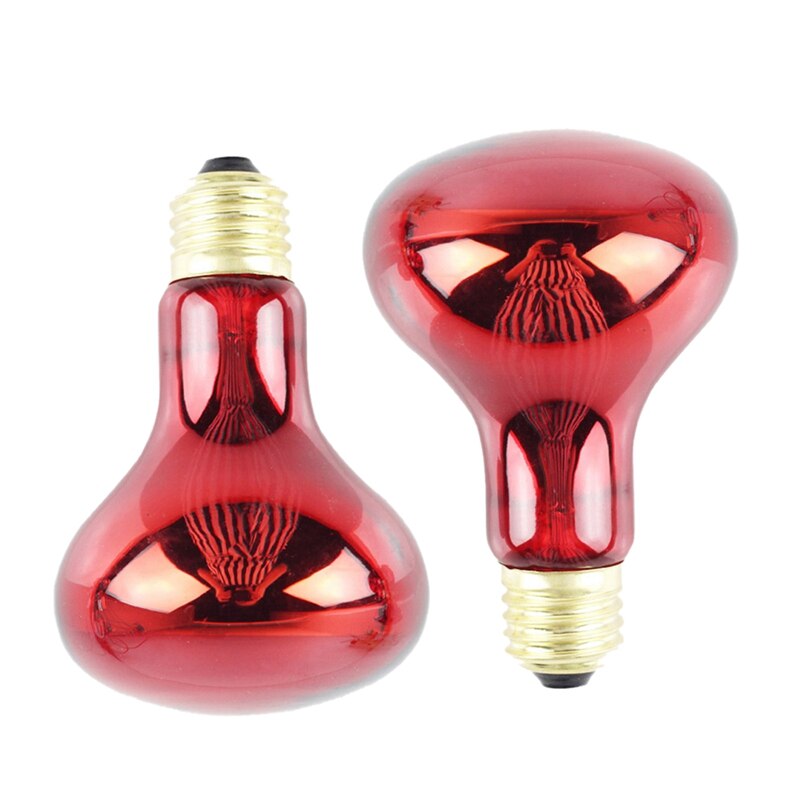 100W 2 Pack Infrared Heat Lamp Bulb Red Light Heat Bulbs for Pet Lizards Bearded Dragons Chameleons Snakes Reptiles & Amphibians