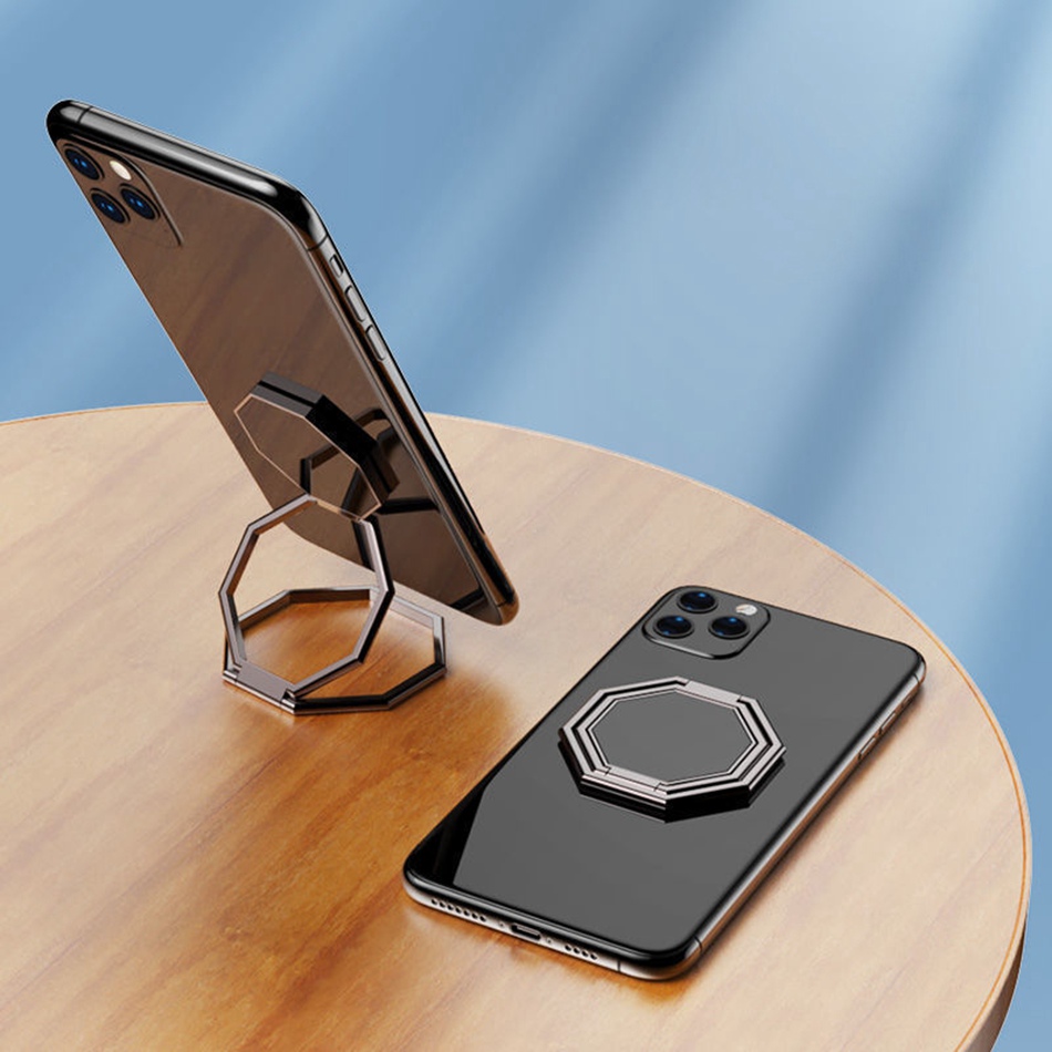 Soporte Universal para teléfono móvil, accesorio de aleación de Zinc, anillo plegable, ultrafino, magnético, para coche, tableta, PC, escritorio: B2