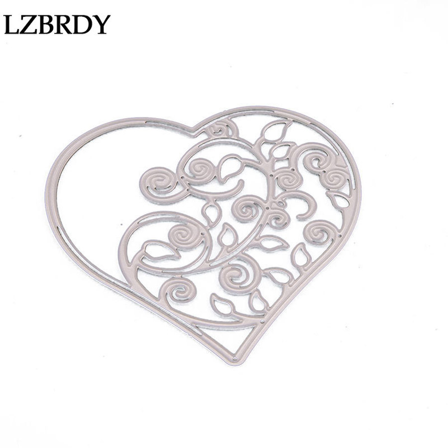 Mooie Hart Frame Bloem Embossing Metalen Stansmessen Kscraft Die Cuts voor Card Making Scrapbooking Valentijnsdag Sterft