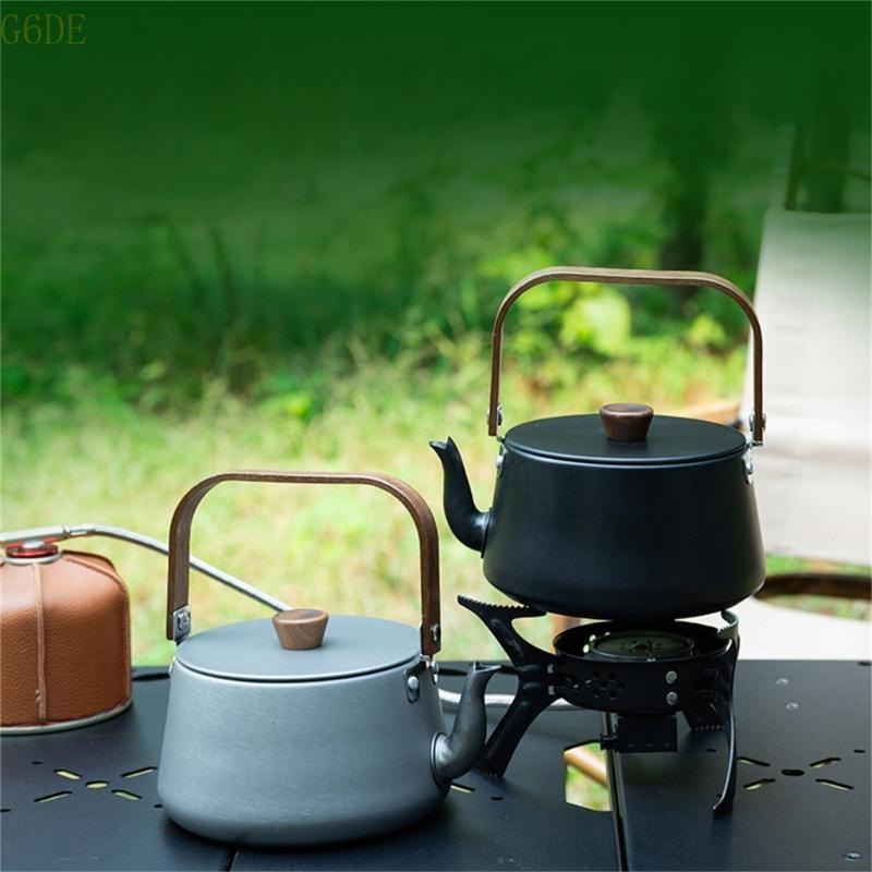 G6DE Camping Pots Water Boilers Outdoor Aluminum Alloys Teas Kettle Portable Teapot