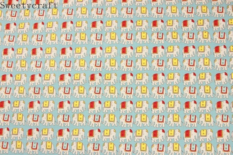 110 x 45cm tykt bomullsstoff av verftet elefantprint tela algodon diy håndlaget sy lappeteppe materiale tilbehør hjemme tekstil