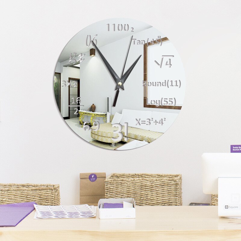 Grote Creatieve Wandklok Wiskunde Bord Pop Quiz Klok Moderne Grote Muur Horloges Voor Woonkamer Muur Interieur
