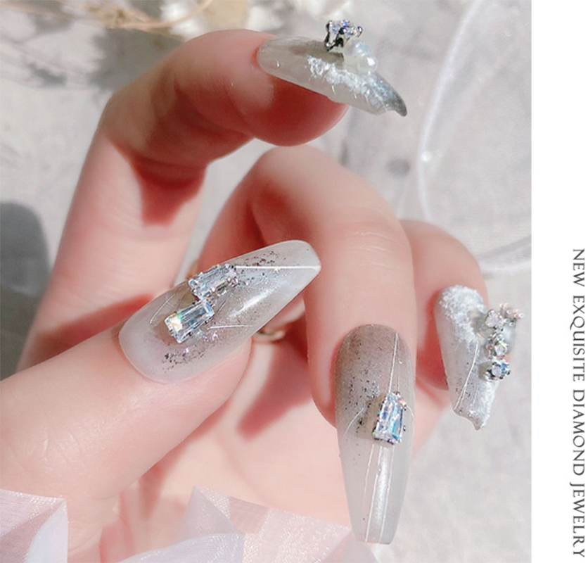 20 stk/potte negle dekoration udsøgt klo diamant zirkon smykker negle tilbehør til negle manicure skønhed