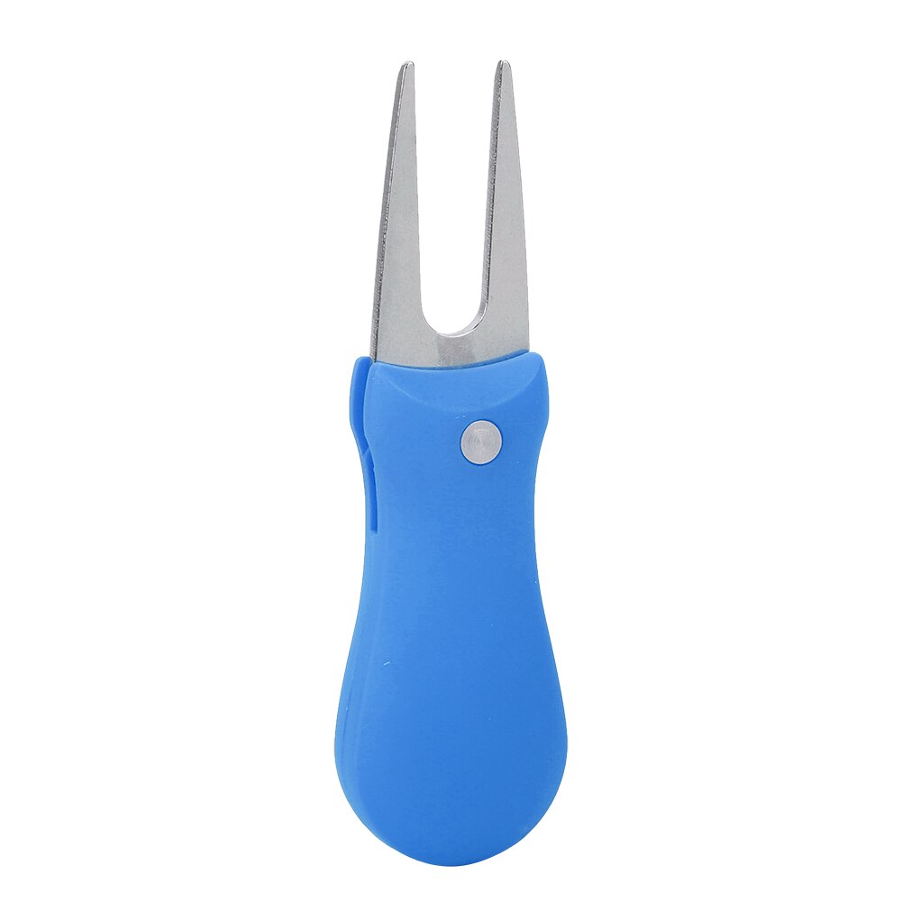 Portable Foldable Golf Green Divot Repair Tool Folding Ball Fork Lawn Repairing Golfer Practicing Accessory: blue