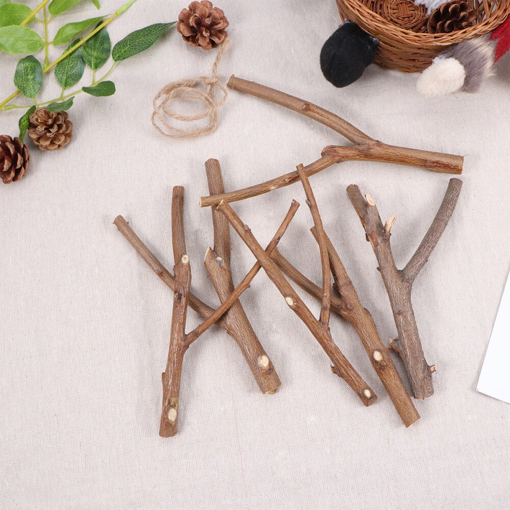10 pièces 15CM Simulation de noël bricolage pommes de pin bâtons Branches sèches bâtons en bois pour bricolage artisanat accessoires Photo