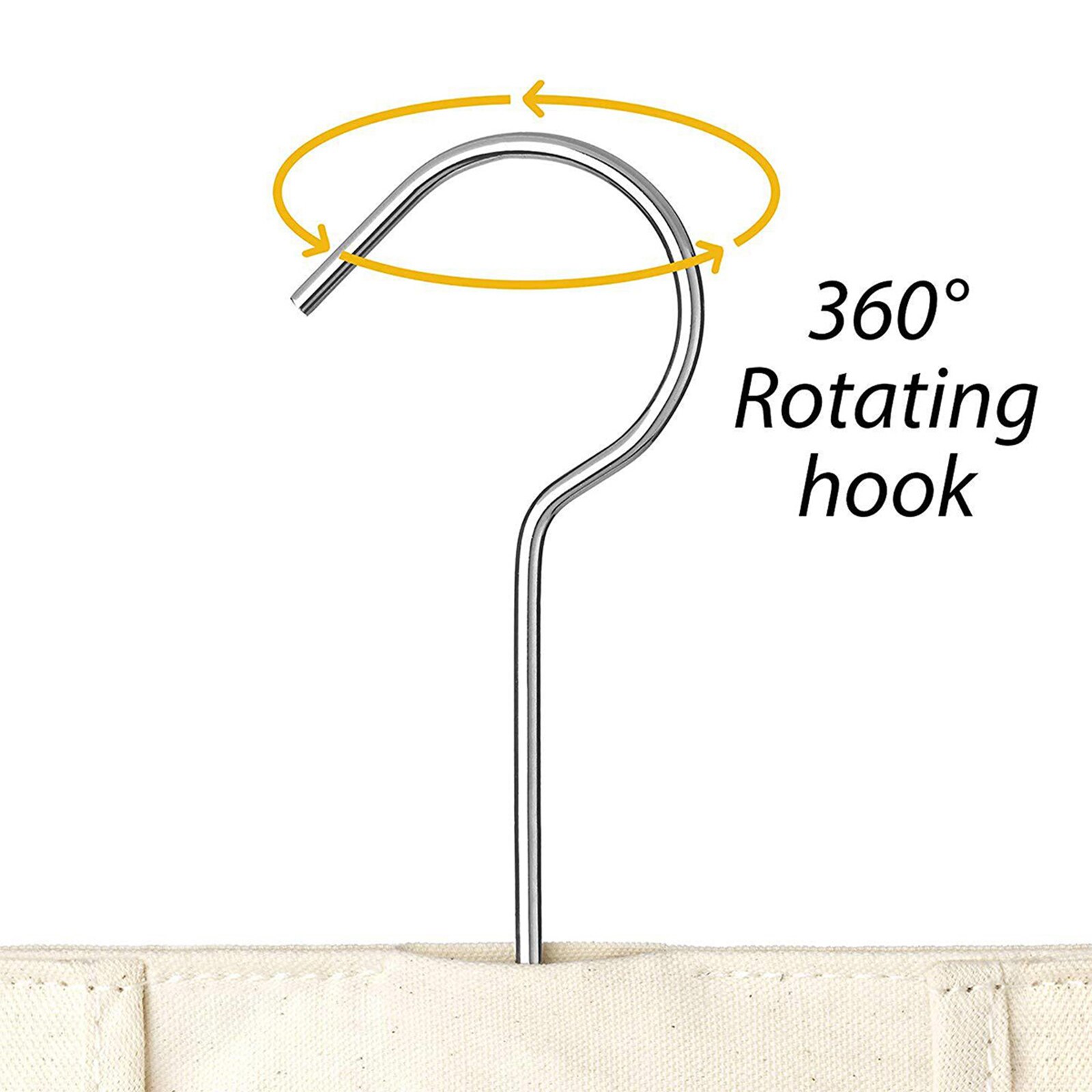 Clothespin Hanging Bag Large Opening Storage Bag with 360 Degree Rotating Hook for Bathroom Balcony