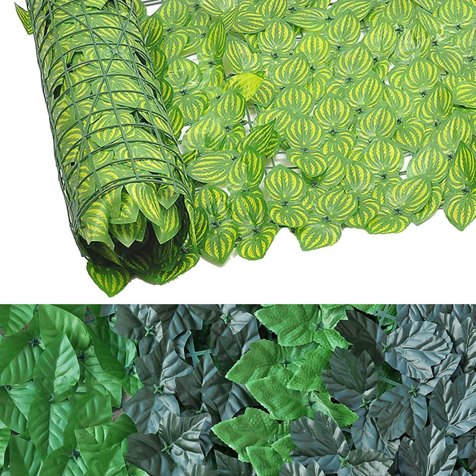 1x3m Artificial Ivy Leaf Hedge Screening Green Leaf Privacy Fence Screening Roll UV Fade Protected Privacy Artificial Fence