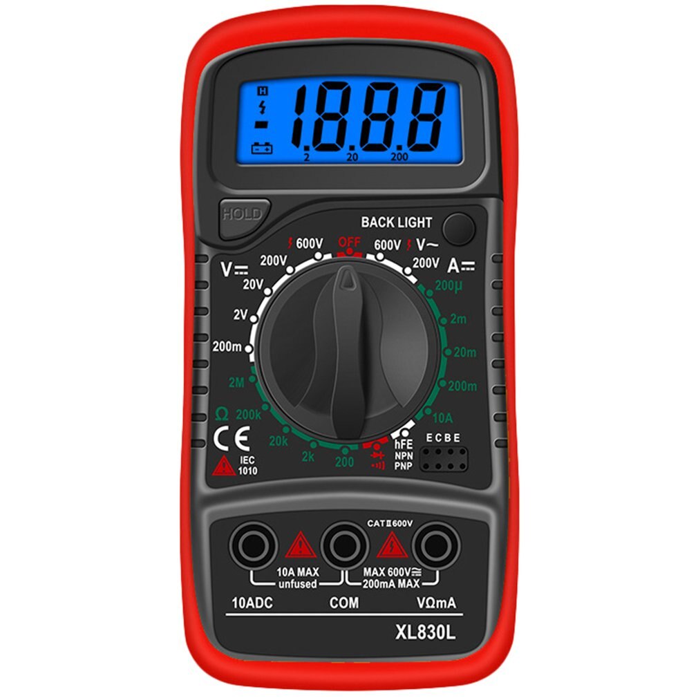 Digital Multimeter High-precision Digital Display Universal Meter Multi-function Resistance And Voltage Measuring Instrument: red