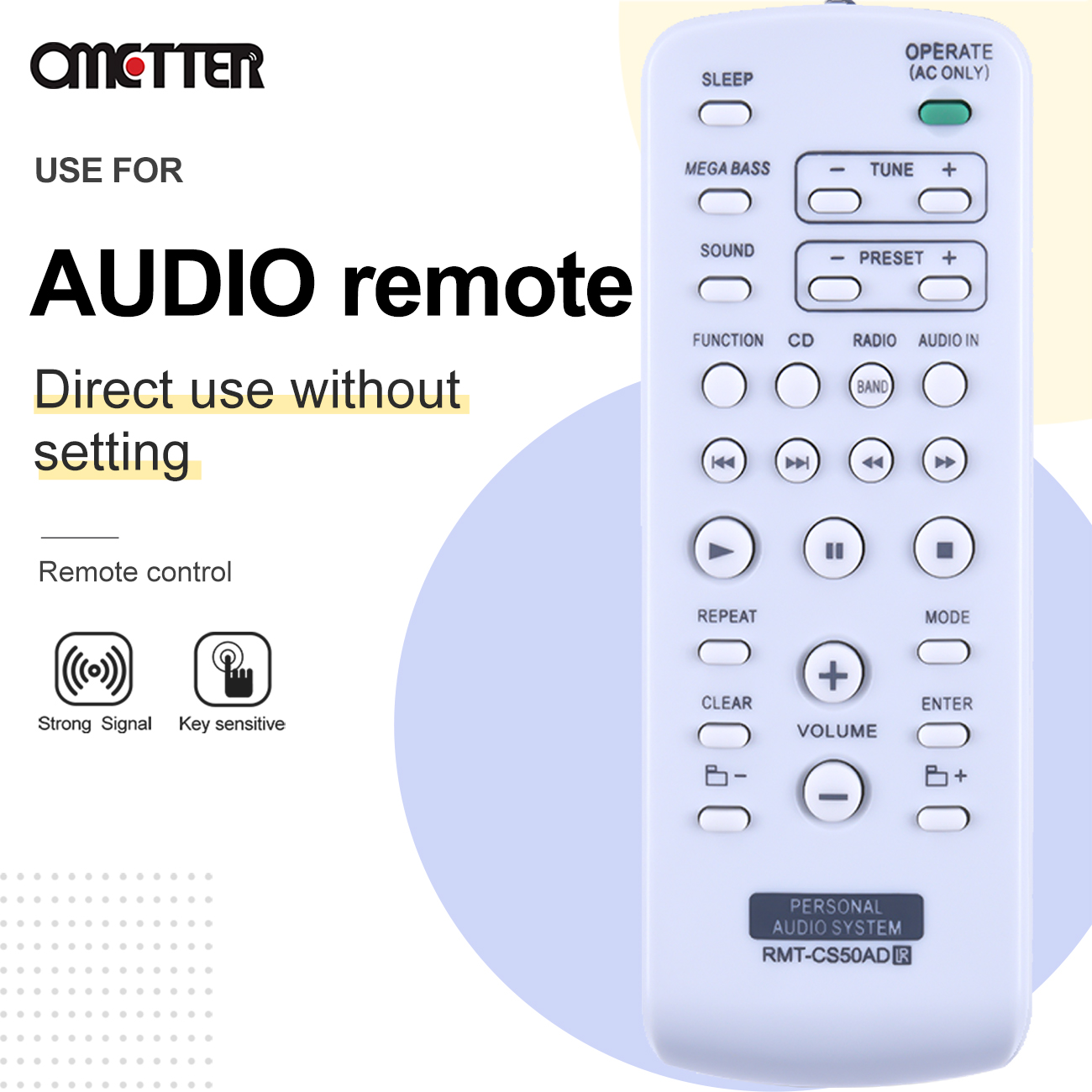 RMT-CS50AD remote control use for audio system ZS-S50CP remoto controller controle teleconmando fernbienung