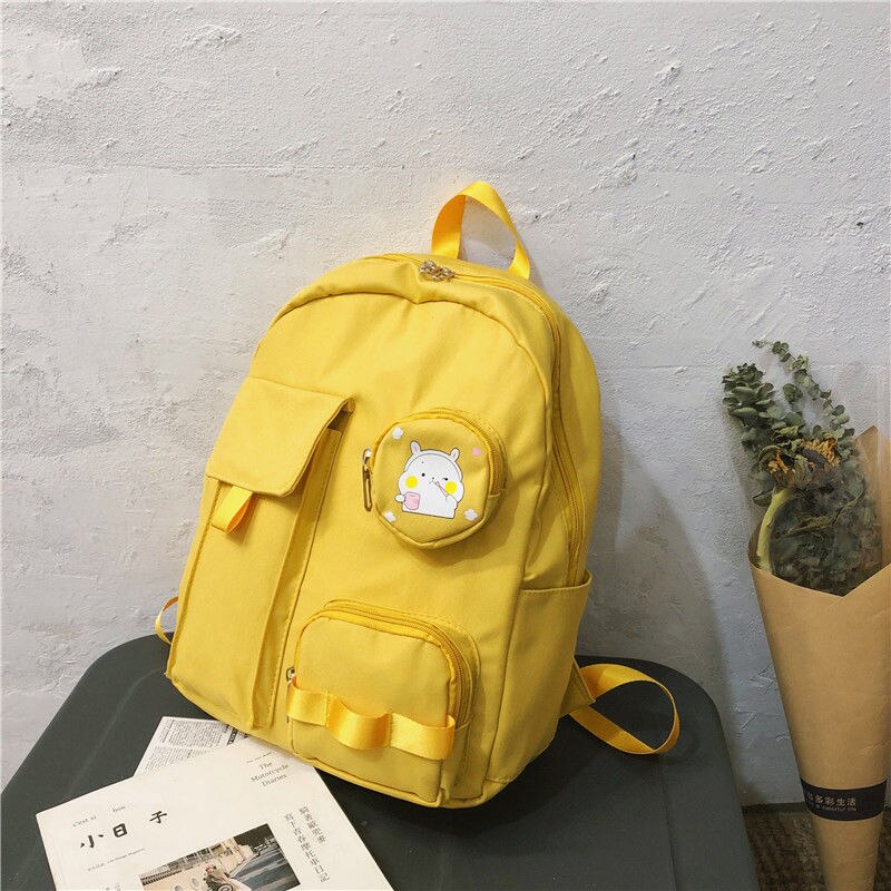 Nette Schule Taschen für Teenager Mädchen kleine Rucksack Frauen Tasche Schule Leichte Nylon Student Bookbags Weibliche Teen Schul Neue: Gelb