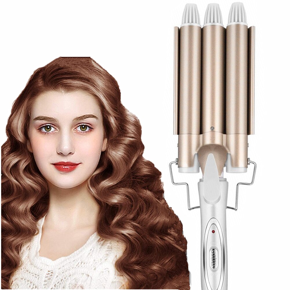 3 Barrel Curling Iron Wand 22mm Hair Curling Irons Hair Crimper Ceramic Triple Barrel Hair Curler Waving Styling Tools