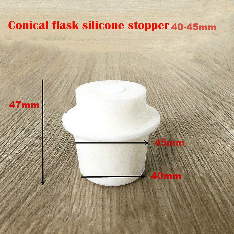 Conical Flask Silicone Stopper 40-45mm, Erlenmeyer Flask Plug With Sand Core For 1500ml Triangle Bottle Silicone Foam Lid 10pcs