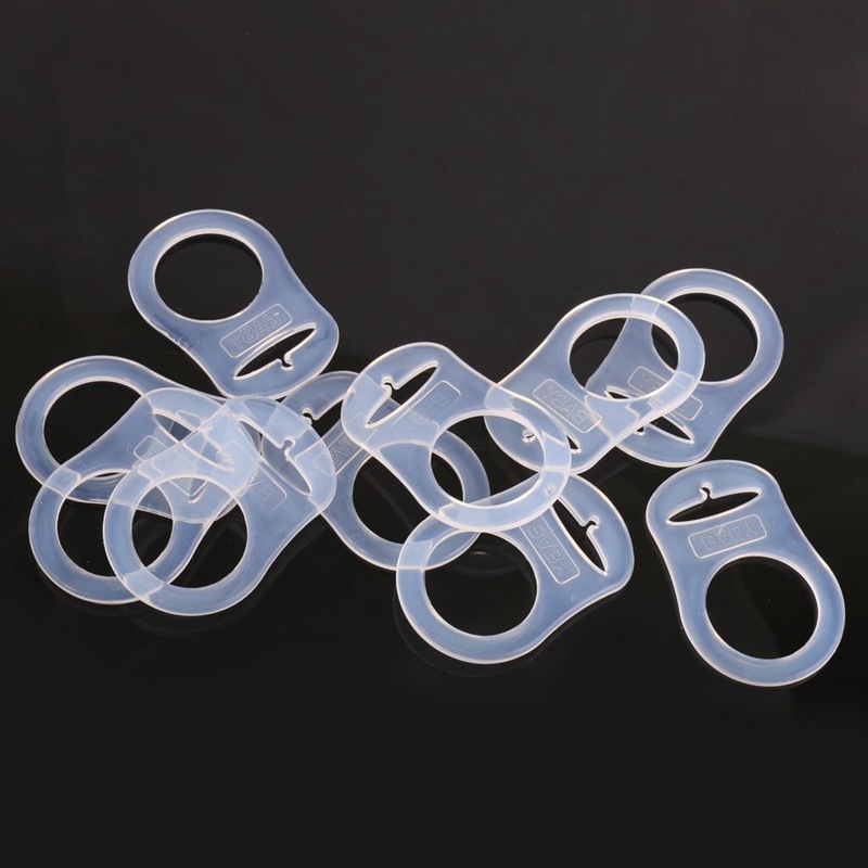 10 Uds botón anillo de silicona Mam chupete titular maniquí Clip adaptador transparente