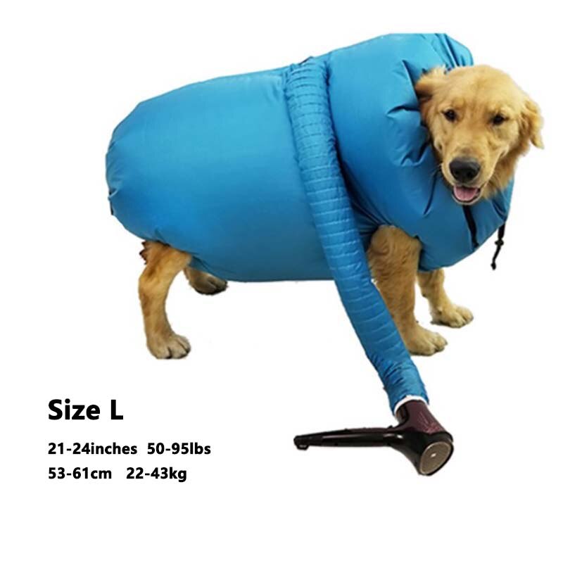 Dog Dryer Puff and Fluff Cheap Grooming Dryer Pet Hair Dryer Blower Summer French Bulldog Chihuahua Cat Ropa Perro Pug Hond Dog: Blue L