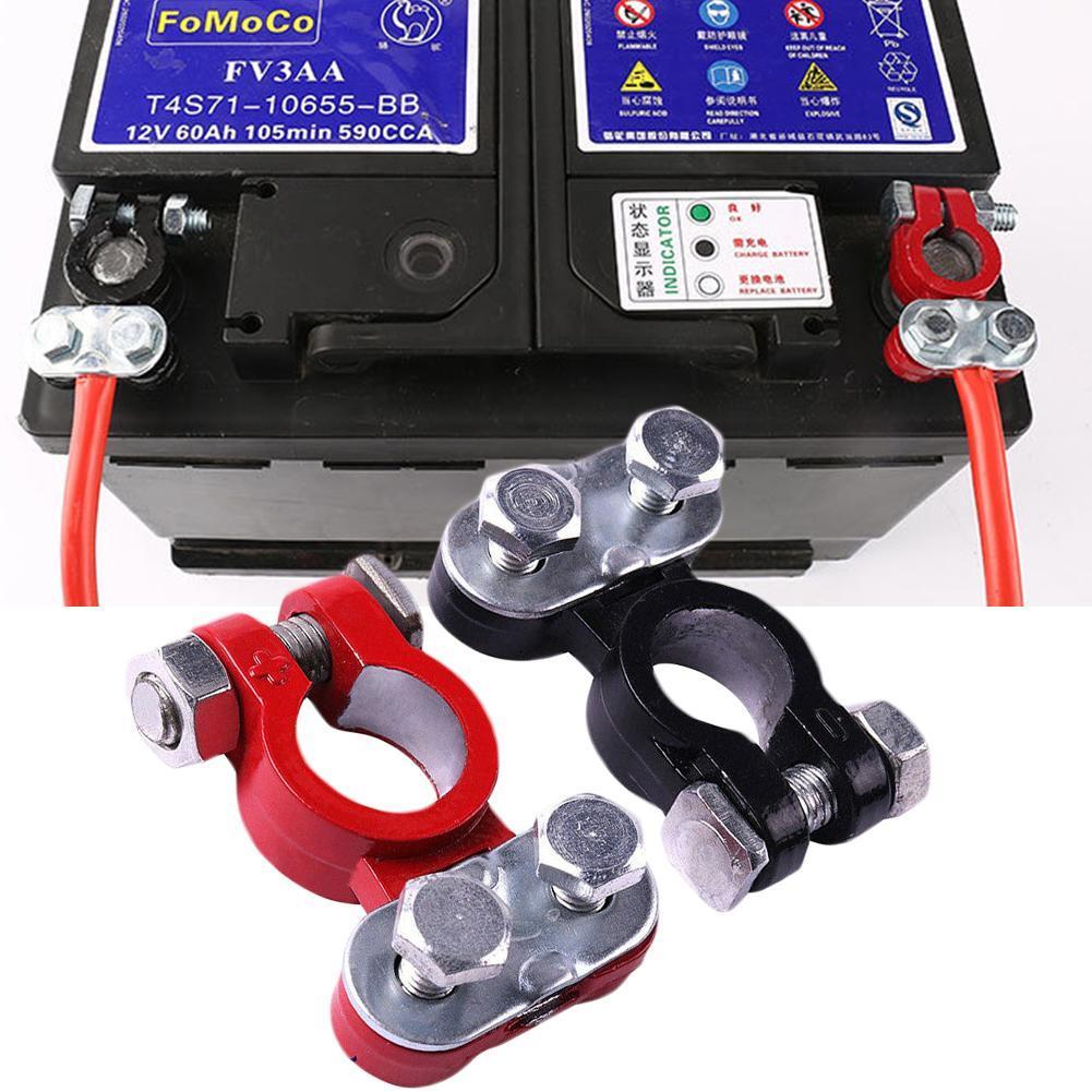 2pcs Automotive Car Boat Truck Battery Terminal Clamp Pile Alloy Head Connector Clip Aluminum-magnesium Terminal Battery