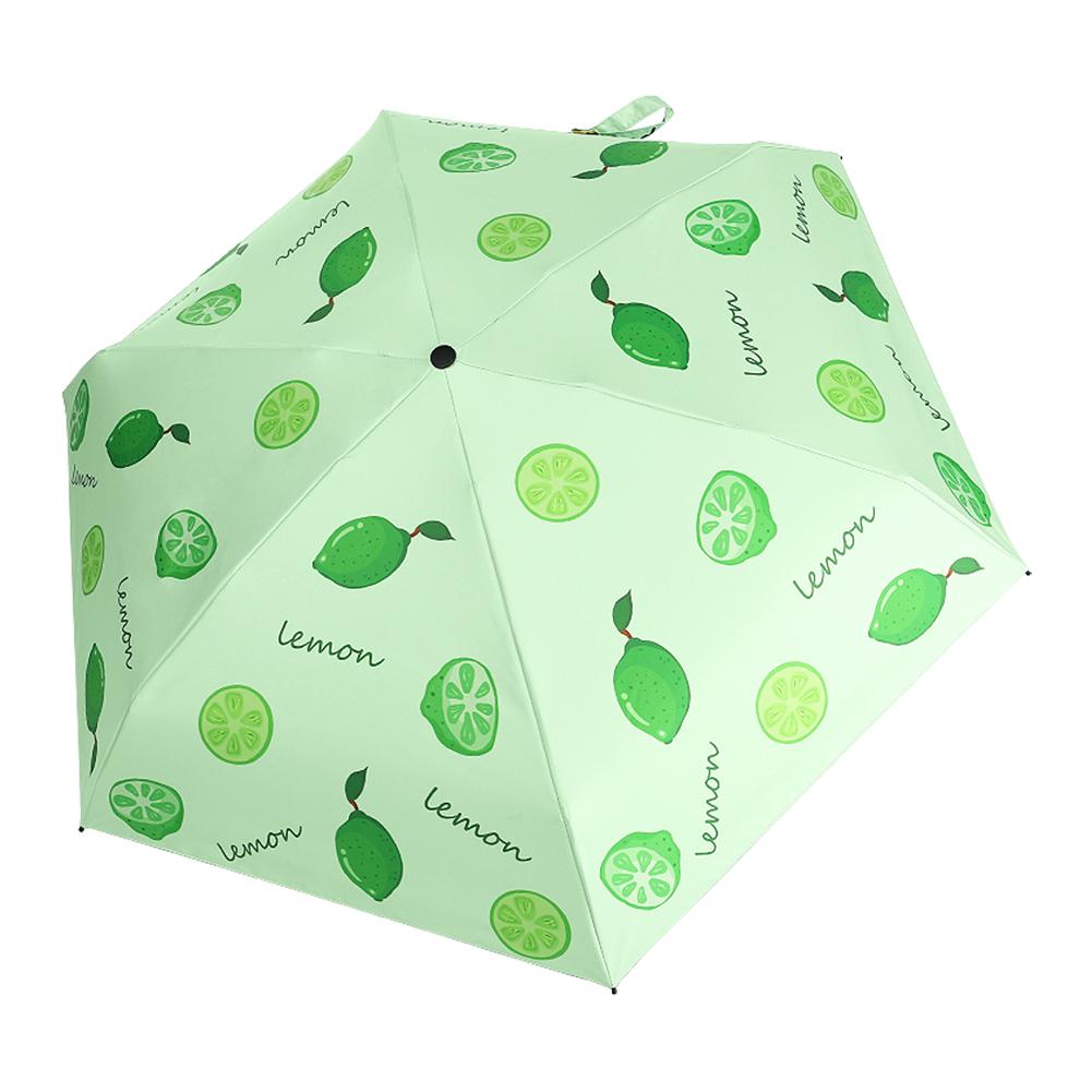 Mini paraguas plegable de vinilo para mujer, sombrilla de bolsillo Anti-UV, portátil, con caja de almacenamiento, 5 pliegues