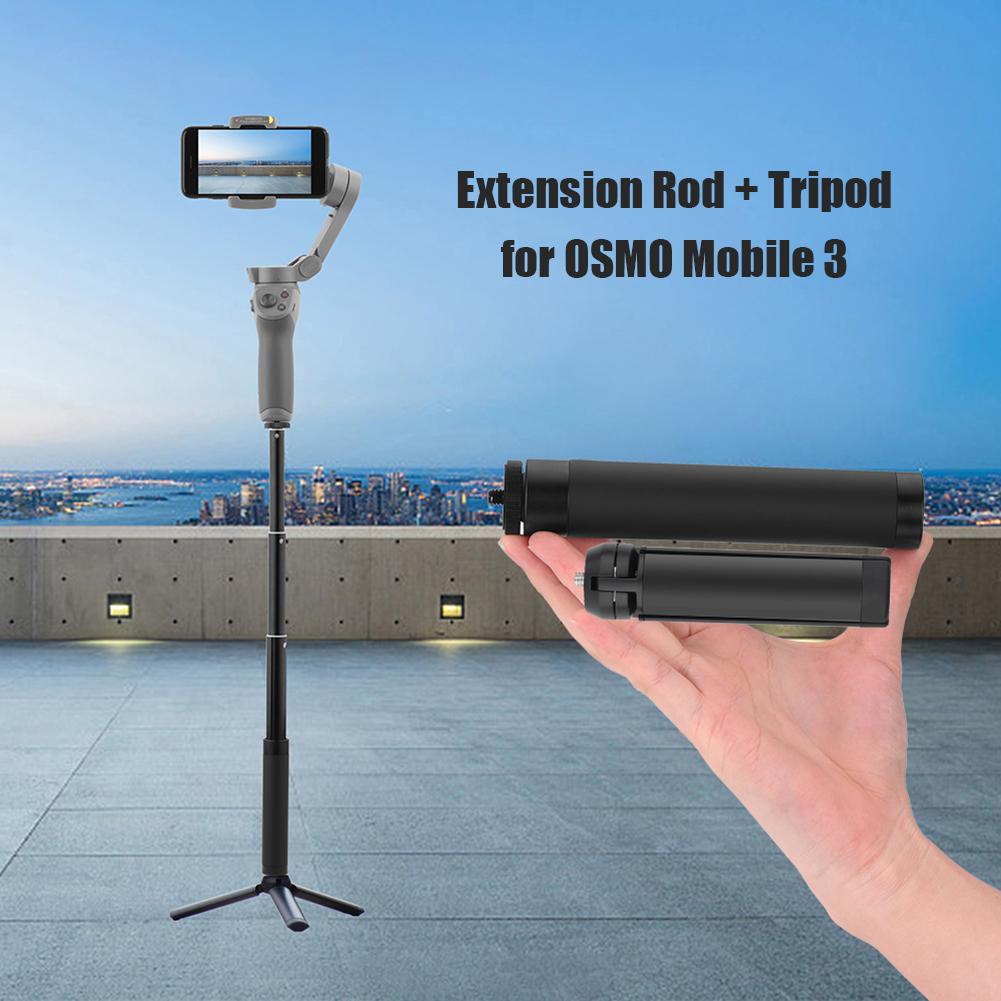 Telescopische Verlengstuk Pole Selfie Stok + Tripod Stand Voor Dji Osmo Mobiele 3 2 Feiyu Zhiyun Accessoires