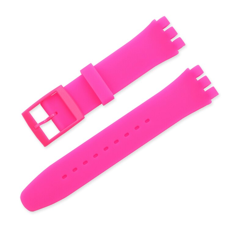 Silikon Strap 16mm 17mm 19mm 20mm für Swatch Uhr Band Weiche Gummi Ersatz Armband Handgelenk Armband zubehör für SWATCH: Blue White / 16mm