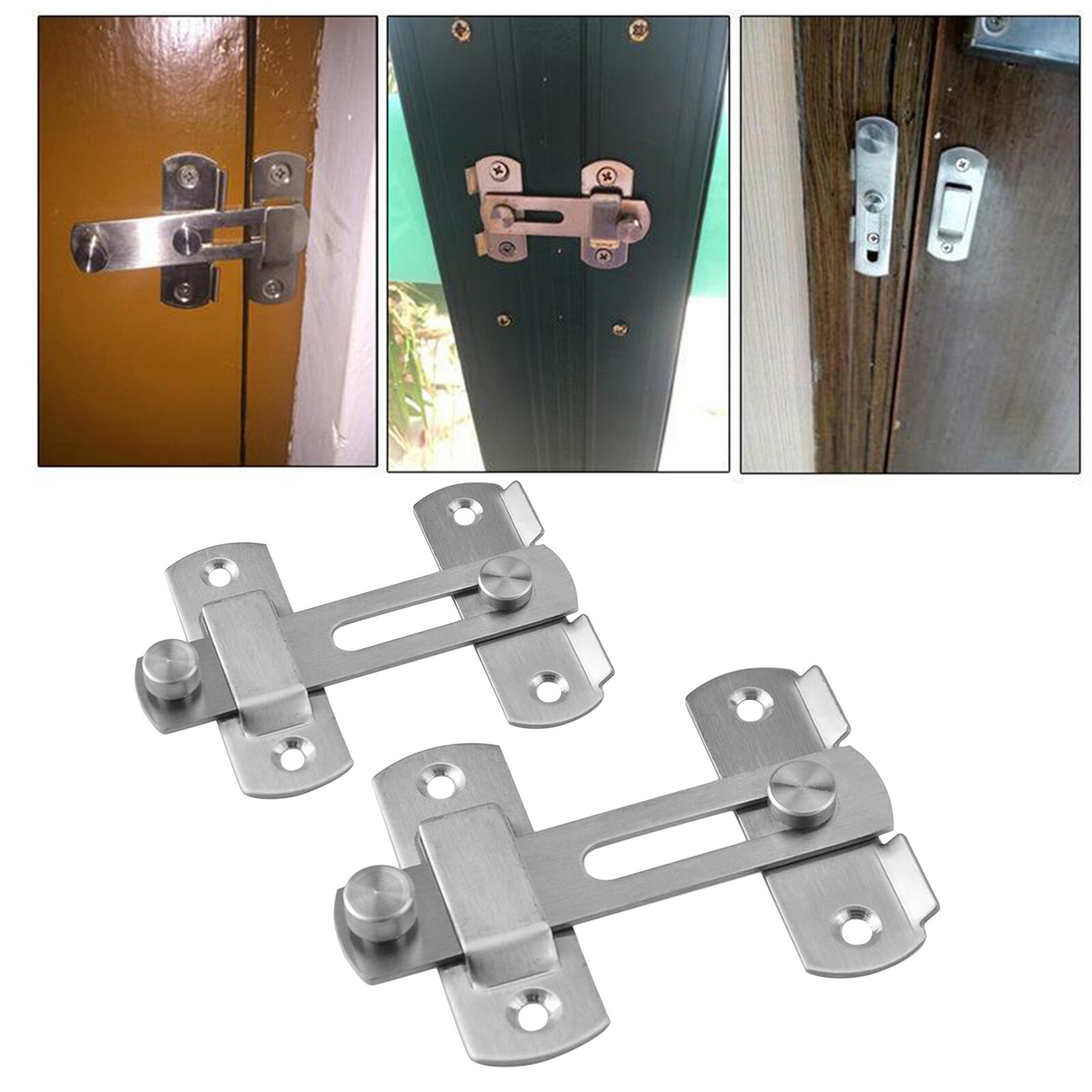 Cerradura de puerta duradera con hebilla, cerrojo seguro para jardín, Patio, puertas delanteras