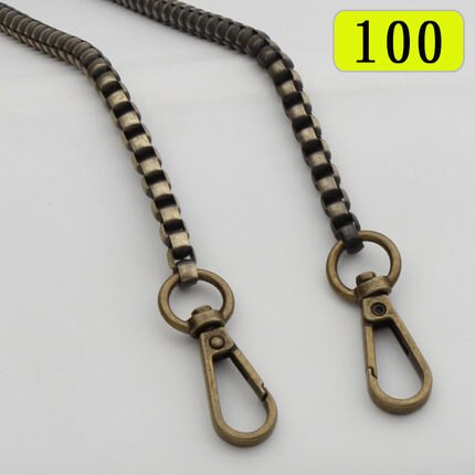 Metal Chain For Shoulder Bags Handbag Buckle Handle DIY Belt For Bag Strap Accessories Hardware Double Woven Iron Purse Chain: antique brass 100 cm