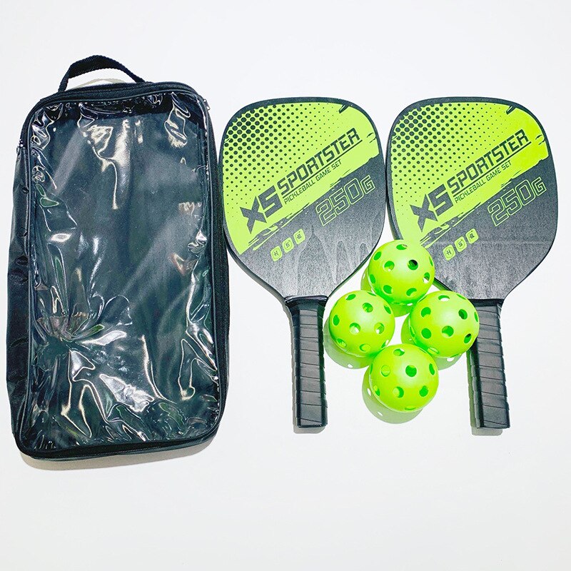 Camwin-Juego de palas Pickleball profesionales, 2 raquetas y 4 bolas de Pickleball con cubierta de bolsa, novedad de madera,: Default Title
