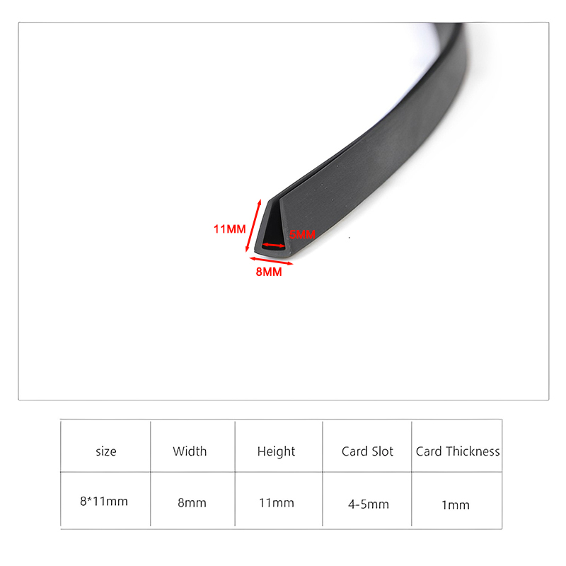 Rubber Edge Trim Strip Black U Section Edging Sealing Strip, Edge Shield Encloser Protector For GlassTable Corners