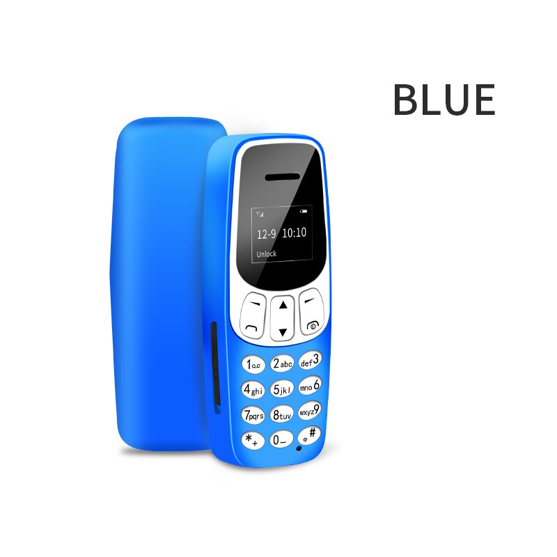 Long-cz  j7 mini bar mobiltelefon 0.66 "lille mobiltelefon trådløs bluetooth dialer fm magisk stemme håndfri øretelefon til børn: Blå