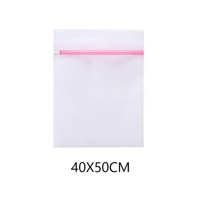 5 Sizes Mesh Laundry Wash Bags With Zip Clothes Organizer for Household Washing Machines Polyester Laundry Basket Container Net: 40x50cm