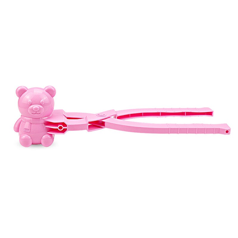 Snowball Maker Clip fai da te Cartoon orso a forma di neve giocattolo portatile da spiaggia all&#39;aperto ottimo regalo per bambini S55: Colore rosa