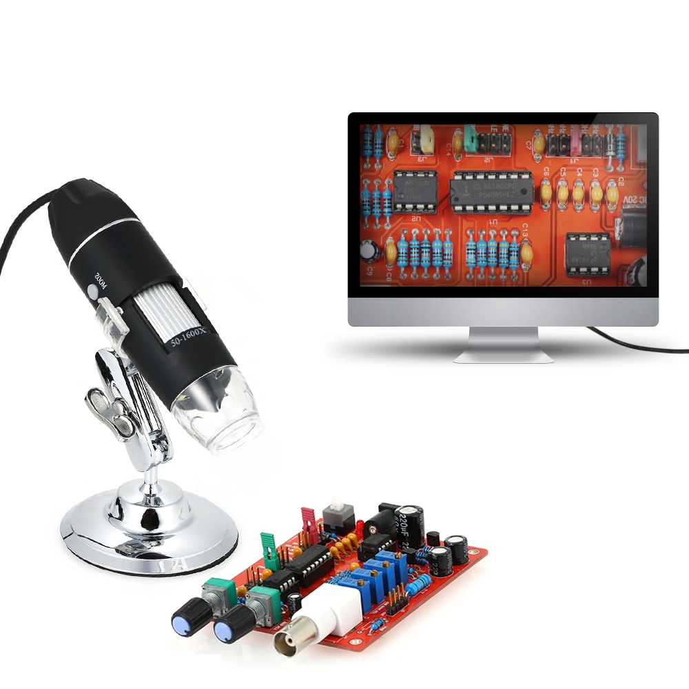 Microscopio Digital portátil con USB, lupa, estéreo electrónica, cámara, Sensor CMOS de 0.3MP, 1000X 1600X