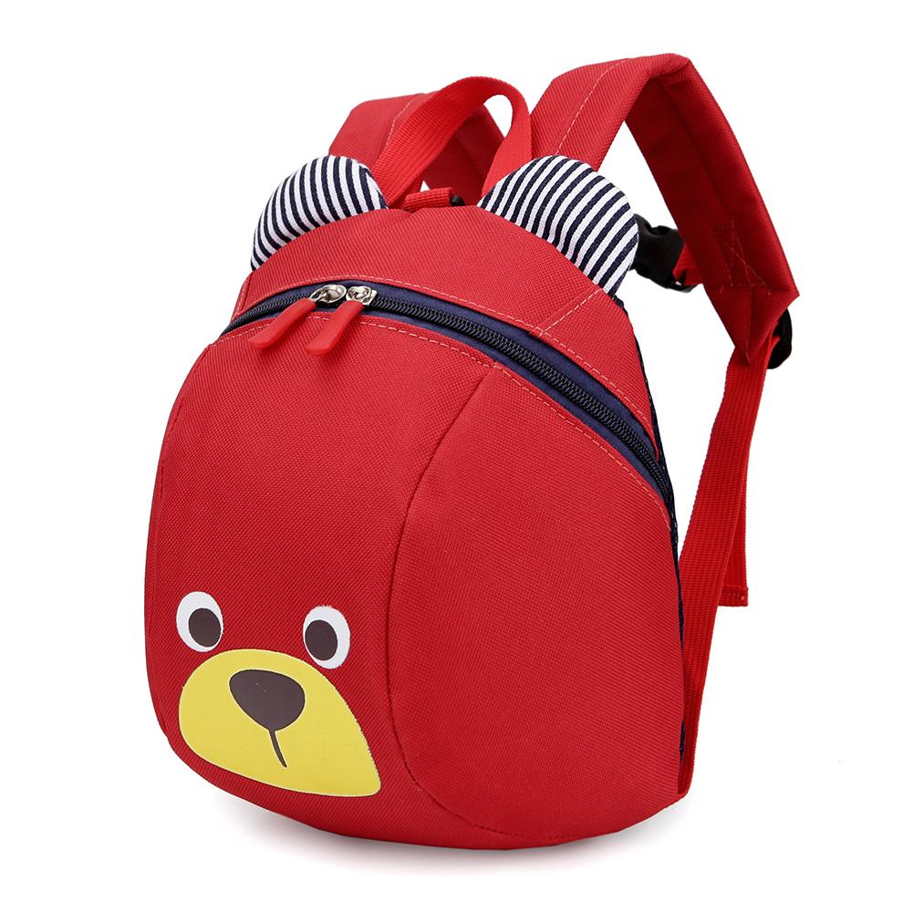 Cartoon Children Cute Backpack Children Student School Bag Anti-lost Backpacks With Traction Rope Bags Bag For Girls Boys: Red