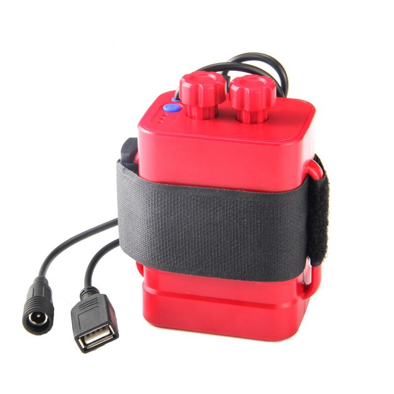 6 section 18650 battery box 18650 battery pack 5VUSB/8.4VDC dual interface 18650 waterproof battery box: Red