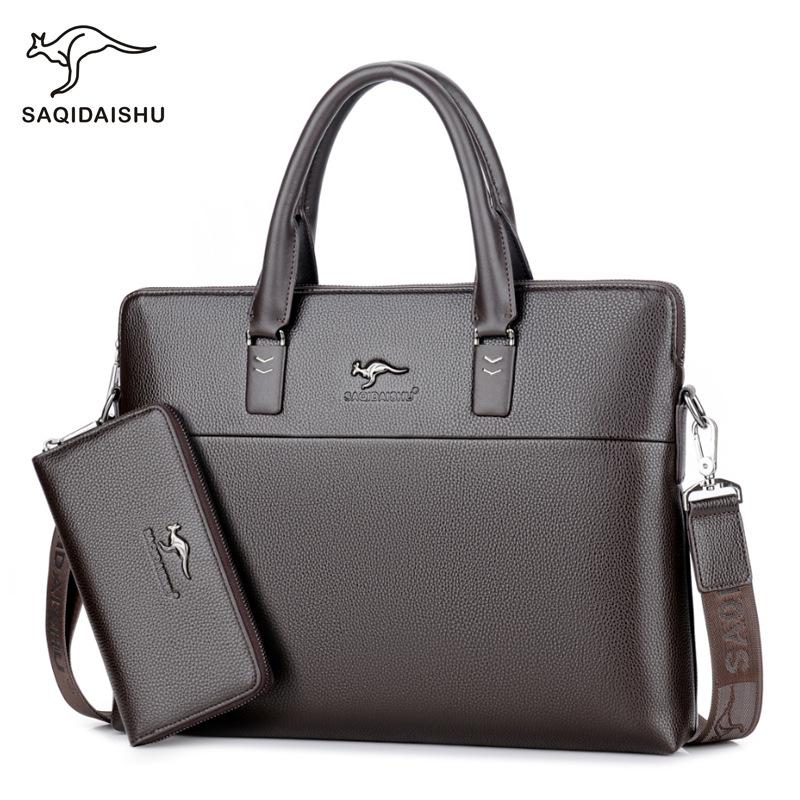 Sac d'affaires sac à main hommes porte-documents ordinateur portable en cuir synthétique polyuréthane sac homme sac à bandoulière advogado fourre-tout bolsos de hombre: F