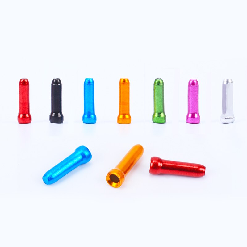 30 pçs alumínio freio de bicicleta deslocamento cabo tampa final ultraleve 7 cores desviador de freio da bicicleta linha capa cabos acessórios