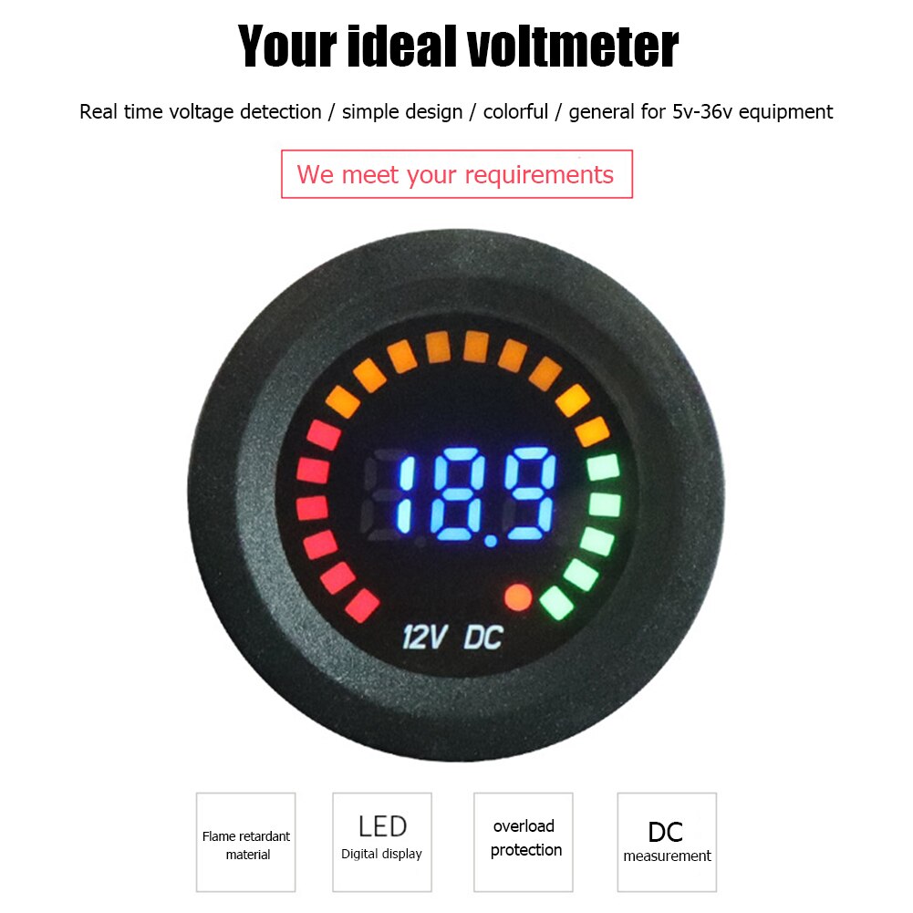 Led Digitale Voltmeter Volt Panel Meter Voor 12V Auto Motorfiets Panel Digitale Voltmeter Tester Monitor Voltmeter Meters