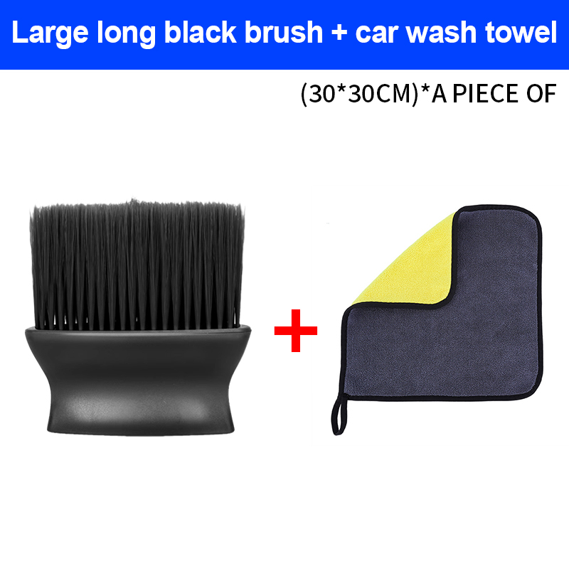 Cepillo de limpieza interior de coche, cepillo de pelo largo para ventilación de aire acondicionado, eliminación de polvo interior de coche, cepillo de pelo suave, herramienta de cepillo para huecos: YELLOW