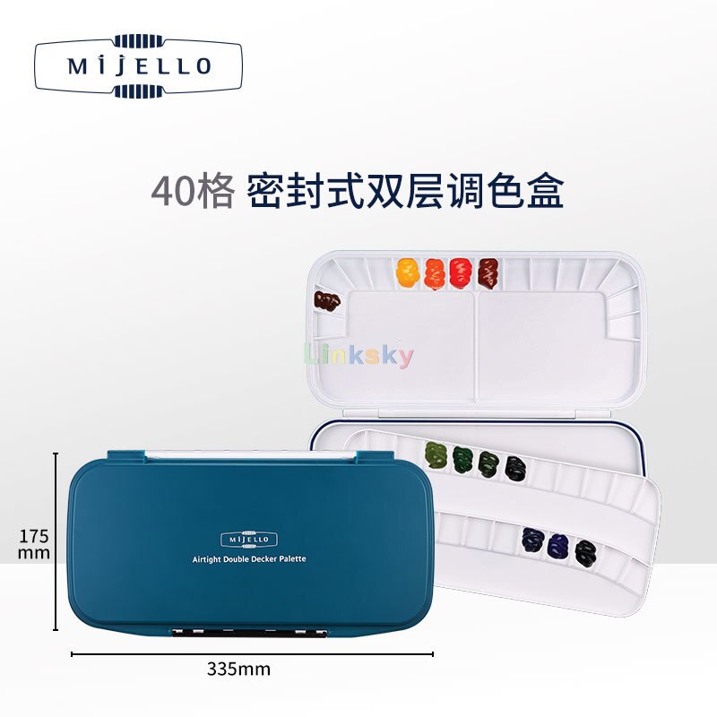 Mijello – Palette aquarelle à Fusion étanche à l&#39;air, Palette à double usage, étanche à l&#39;air, offre une variété de puits, pour les professionnels