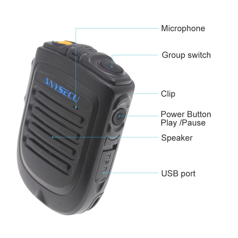 Wireless PTT Bluetooth handsfree Speaker B01 Microphone for POC Android Network Radio Walkie Talkie Phone work with Zello PTT