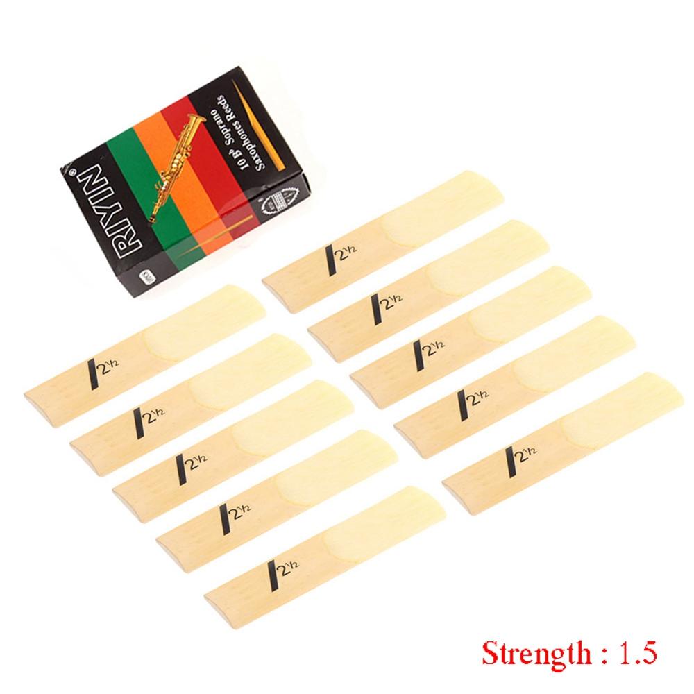 10 Pack Bb Soprano Sax Saxophone Reed Strength 1.5 2.0 2.5 3.0 3.5 4.0 for Soprano Saxophone Reeds Woodwind Instrument Accessory: 1.5