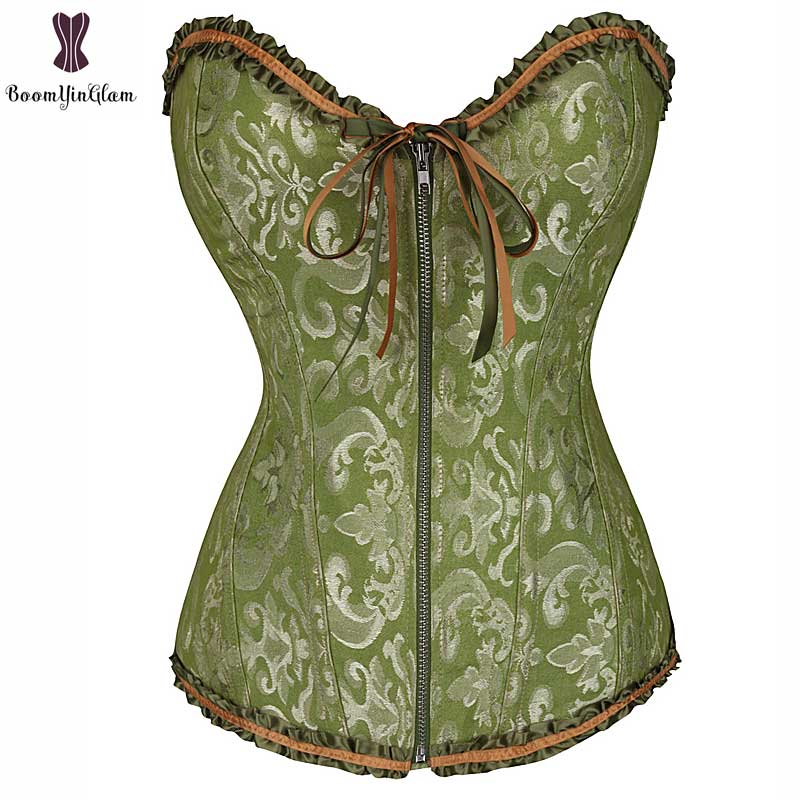 Korset lage prijs korsetten rits korset dames outfit plus maat 6xl bustier bloemen jacquard veter gorset