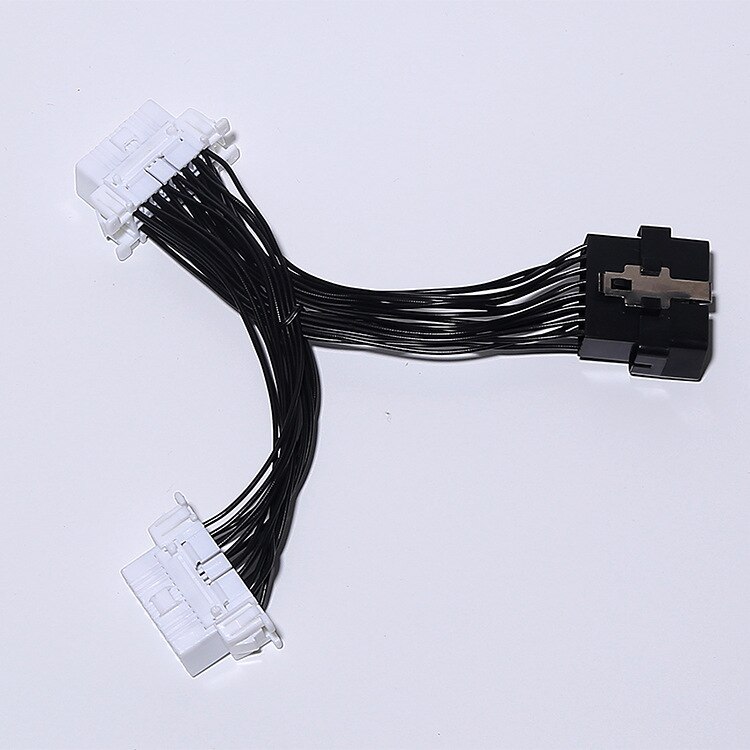 16-pin OBD2 splitter, extension cable one male to two female Y extension cables, ELM327 electronic line connector