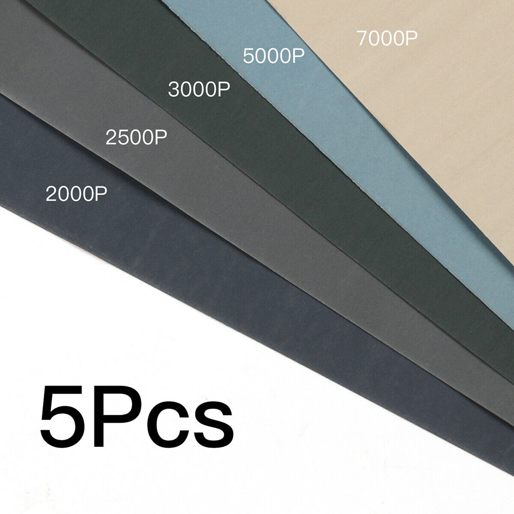 5Pcs Sandpaper 2000 2500 3000 5000 7000 Mixed Grits Sand Paper Water/Dry Sanding Paper Abrasive Tool