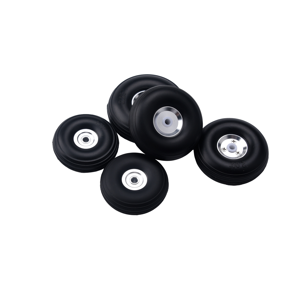 Roue en PU pour modèle d'avion RC, avec moyeu en alliage d'aluminium, 1/1, 2 pièces 25/1.5/1.75/2/2.25/2.5/2.75/3/3.25/3.5/3.75/4/4.5/5 pouces