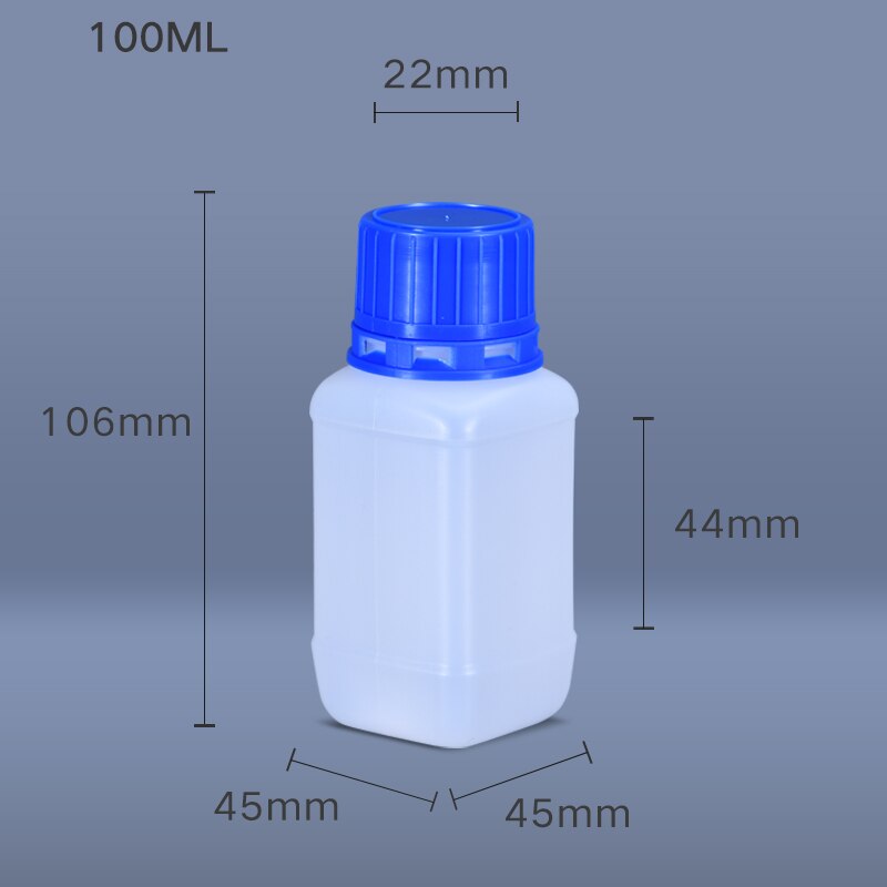 10Pcs Empty Square Plastic Bottles Leakproof Liquid Storage container Food Grade HDPE bottles 60ML/100ML/250ML: Red