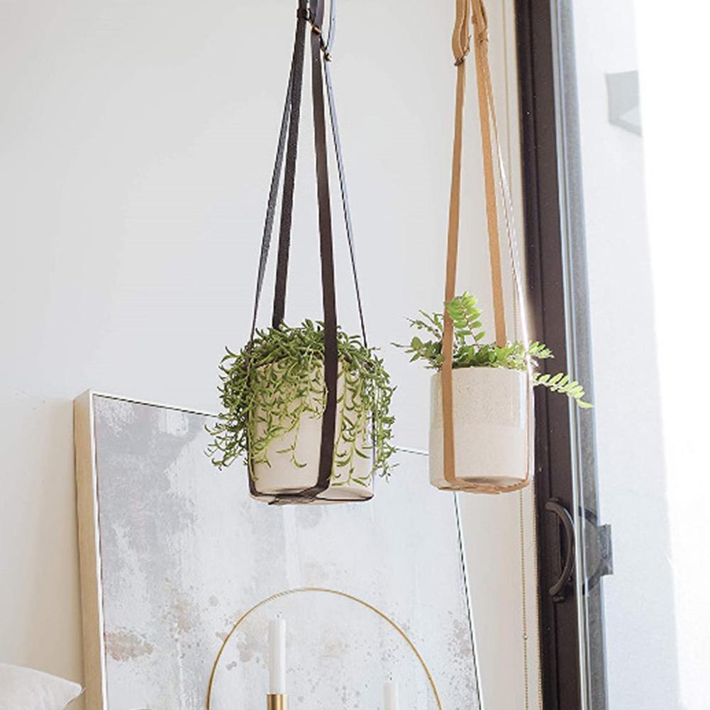 Leather Plant Hanger Plants Hanging Holder potted plants hanging strap Modern Pot Wall Ceiling Hanger for Flower Pots
