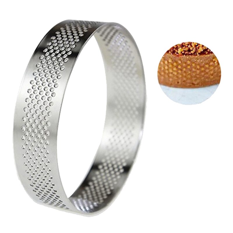 12 Stuks 6Cm Taart Ring Rvs Taartje Mal Cirkel Cutter Pie Ring Hittebestendig Geperforeerde Cake Mousse mallen